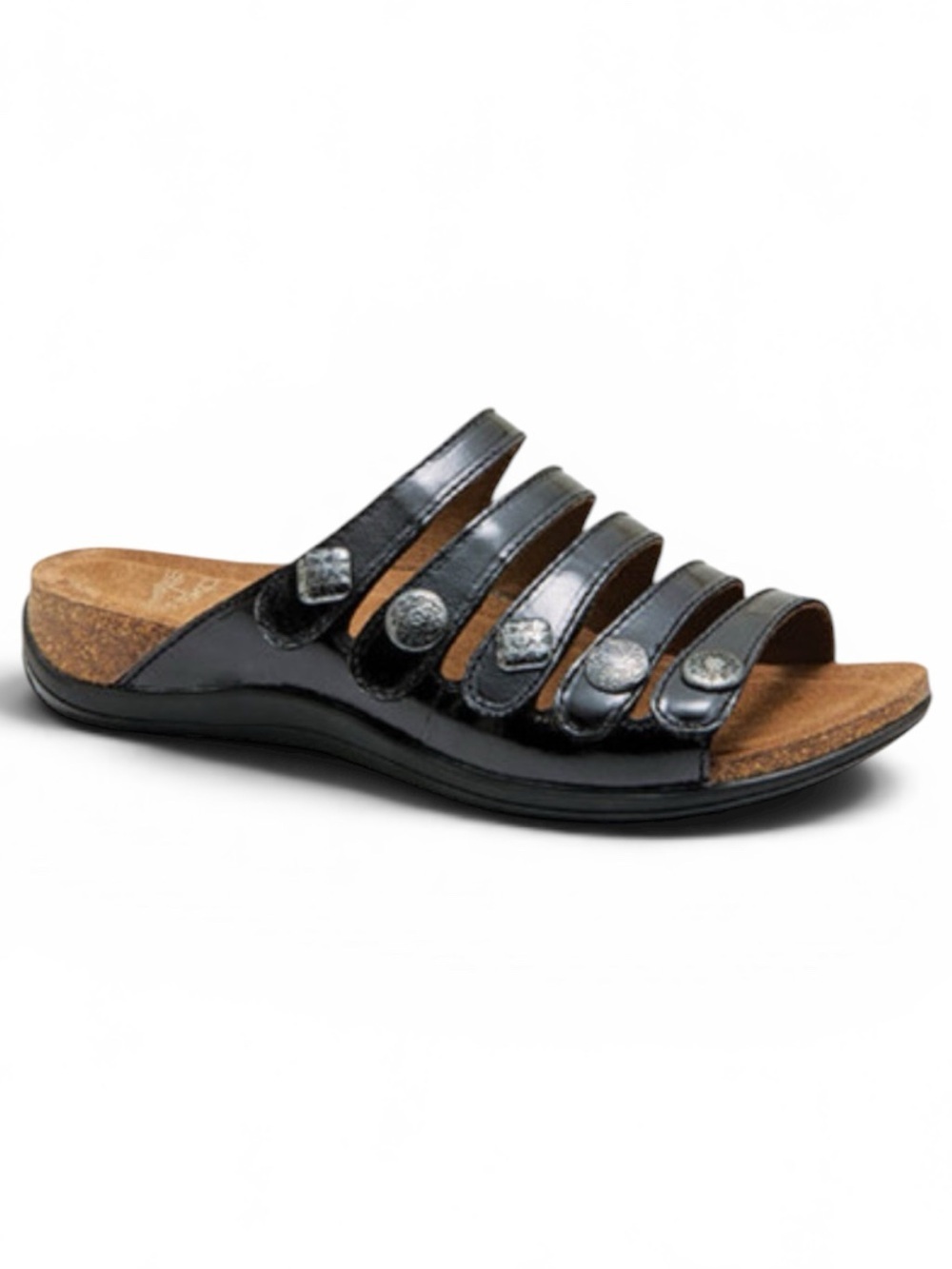 Dansko Janie Leather Multi Strap Slide Sandals In Black